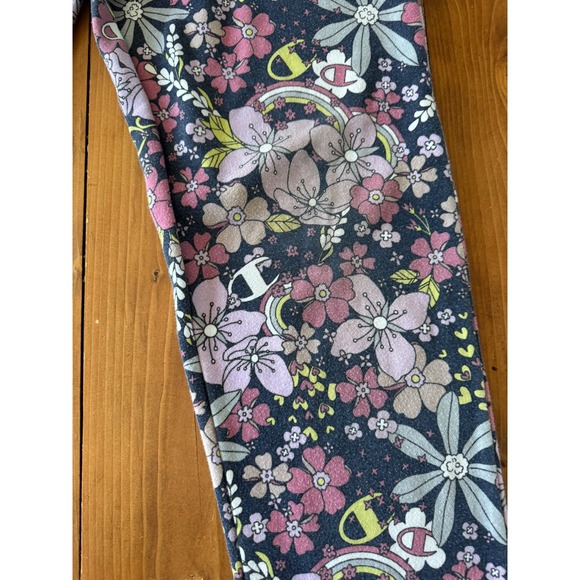 Champion Kids Floral Print Jogger Sweatpants Rainbow Logo Size XL 16 - Picture 2 of 12